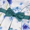 2025 European & American Retro Children's Bow Print Puffy Dress