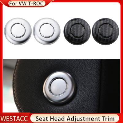 4Pcs/set Car Front Seat Head Adjustment Cover Trim Sticker for Volkswagen VW T-roc Troc 2018    2022