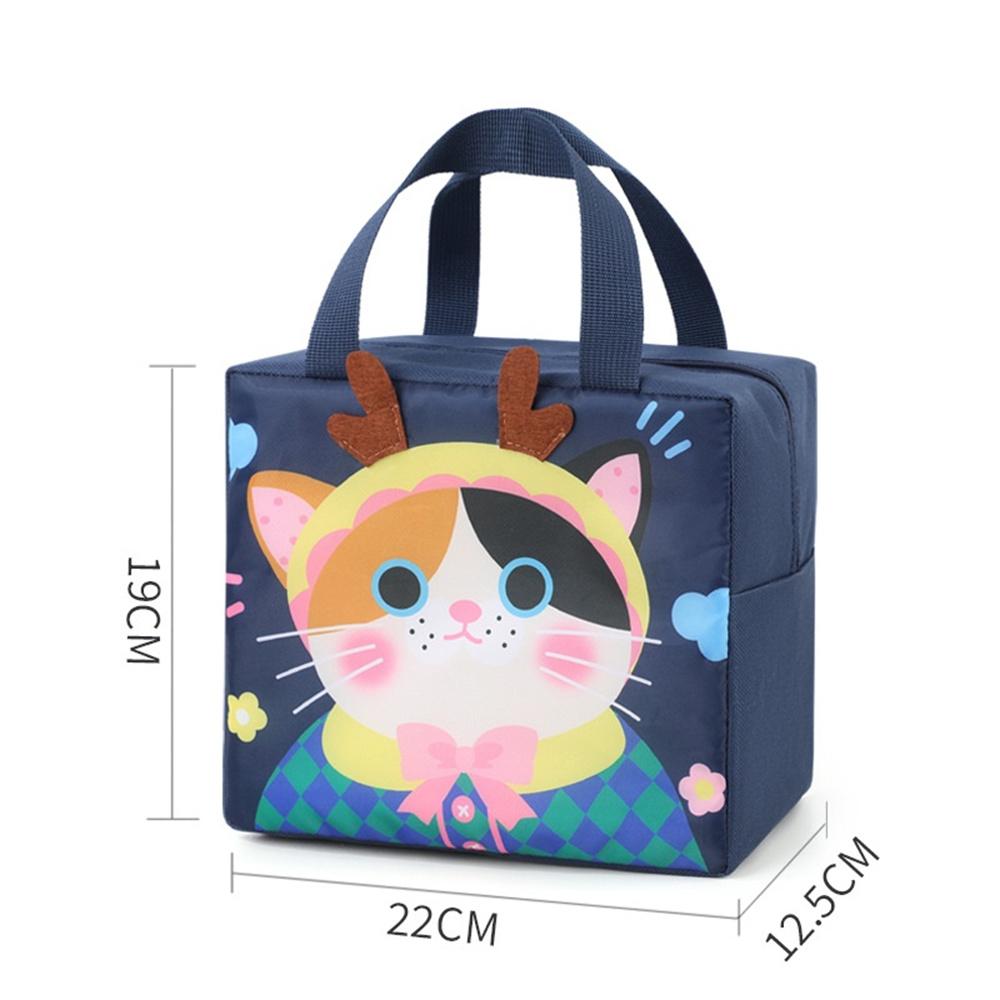 Portable Insulated Bag Tear-Resistant Cute Animal Lunch Bag Oxford Cloth Lunch Tote Insulated Thermal Food Container For Daily