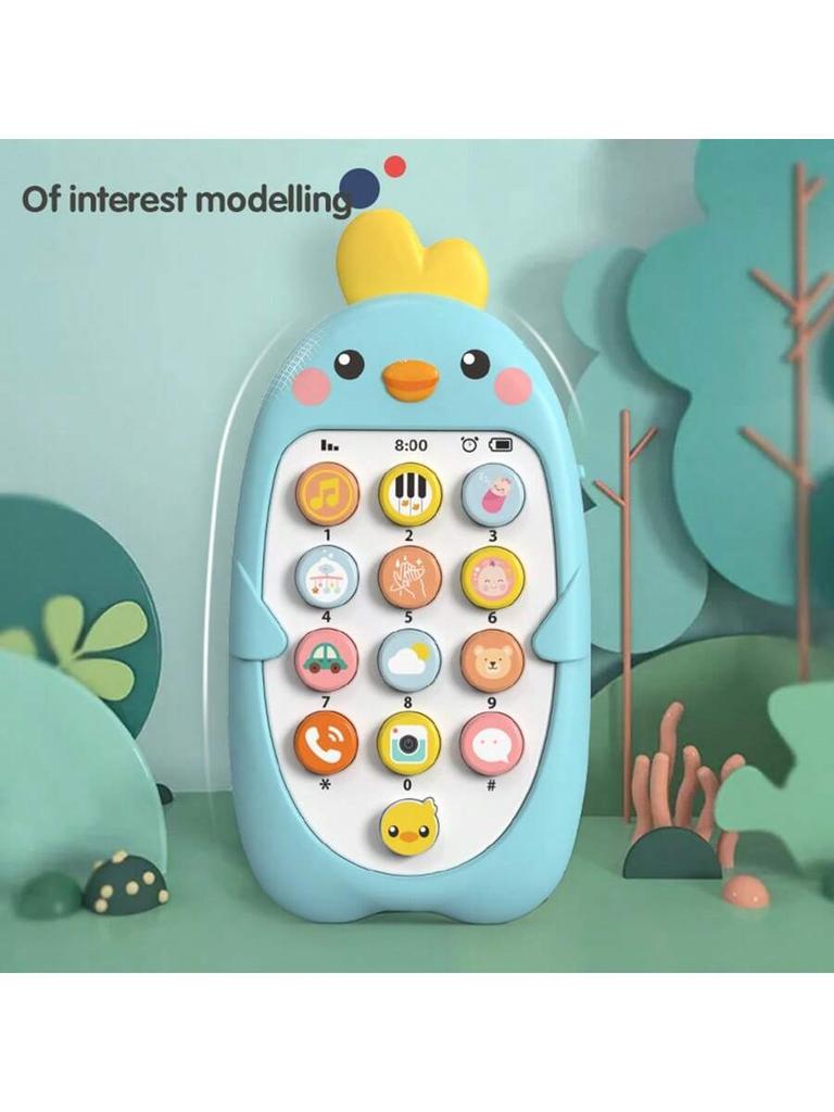 Multifunctional and cute baby mobile phone toy with sensory learning function, multiple sound, light and music effects, can be c