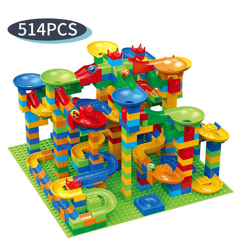 504Pc Variable Rail Slide Ball Building Block Diy Large Particle Ball Slide Building Block Table