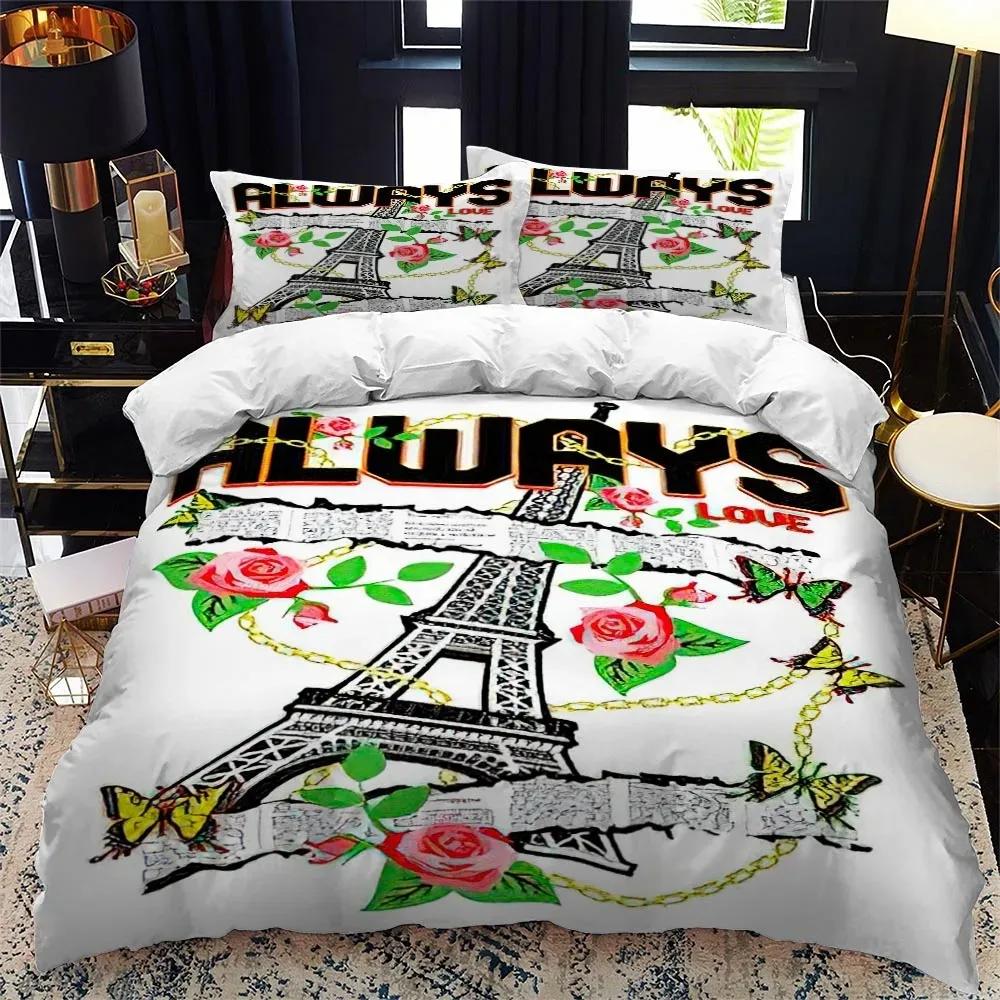 

Eiffel Tower Paris Famous Architecture Comfortable Duvet Cover Pillowcase Bedding Set Children Bedroom Decoration Home Textile 70x133cm