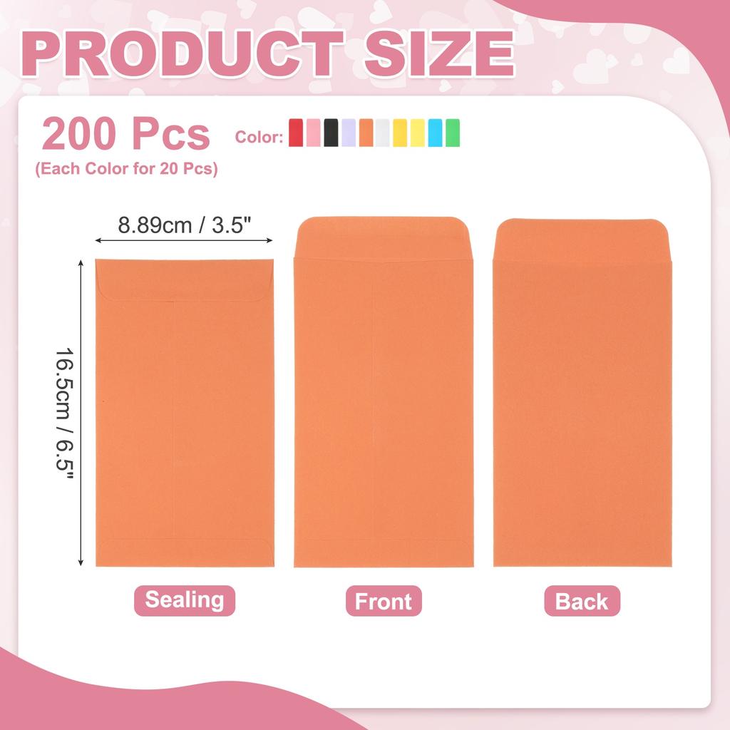 200Pcs 16.5x8.89cm Money Envelope Cash Envelopes Money Holder Bags Budgeting Saving Challenge Letter for Gift Checks Ticket Card