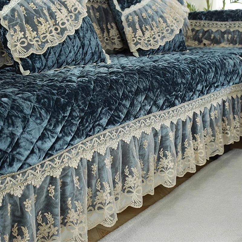 Европейский стиль большой юбка диван коврик четыре сезона плюшевые противоскользящие — фото 6