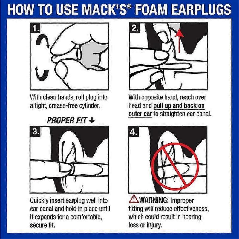 50pairs Mack's Ultra Soft Foam Earplugs Noise Reduction Comfortable Earplug Sleep Ear Plugs-M