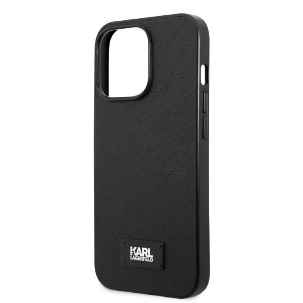 Karl Lagerfeld KLHCP13LSFMP2K iPhone 13 Pro / 13 6.1" Hardcase Black/black Saffiano Plaque