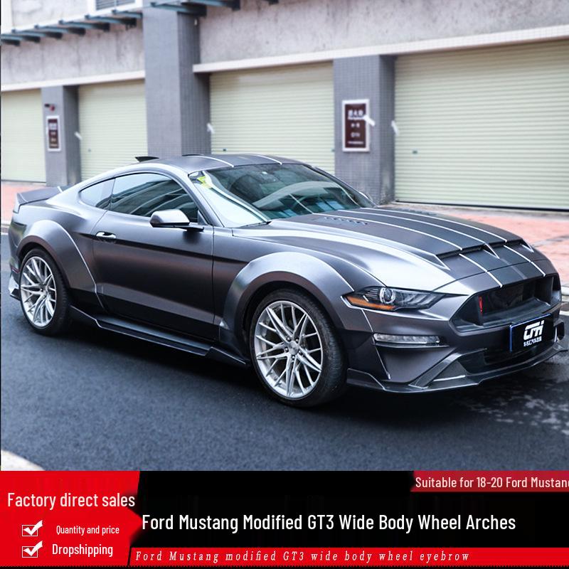 18-22 Ford Mustang GT3 Wide Body Kit: Fender Flares and Side Skirts