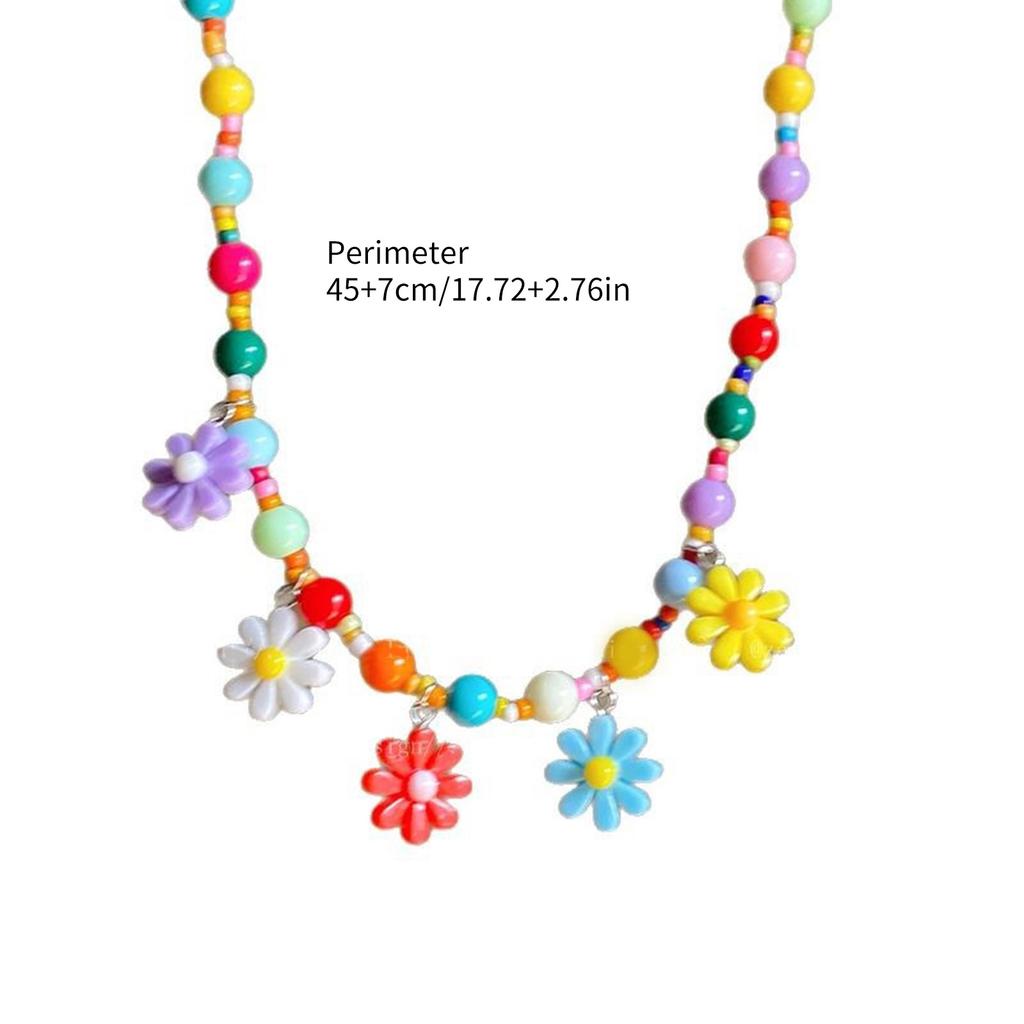 Stylish Beads Necklace Elegant Neck Chain Colorful Daisy Necklace Fashion Accessories Suitable for Fashionable Ladies