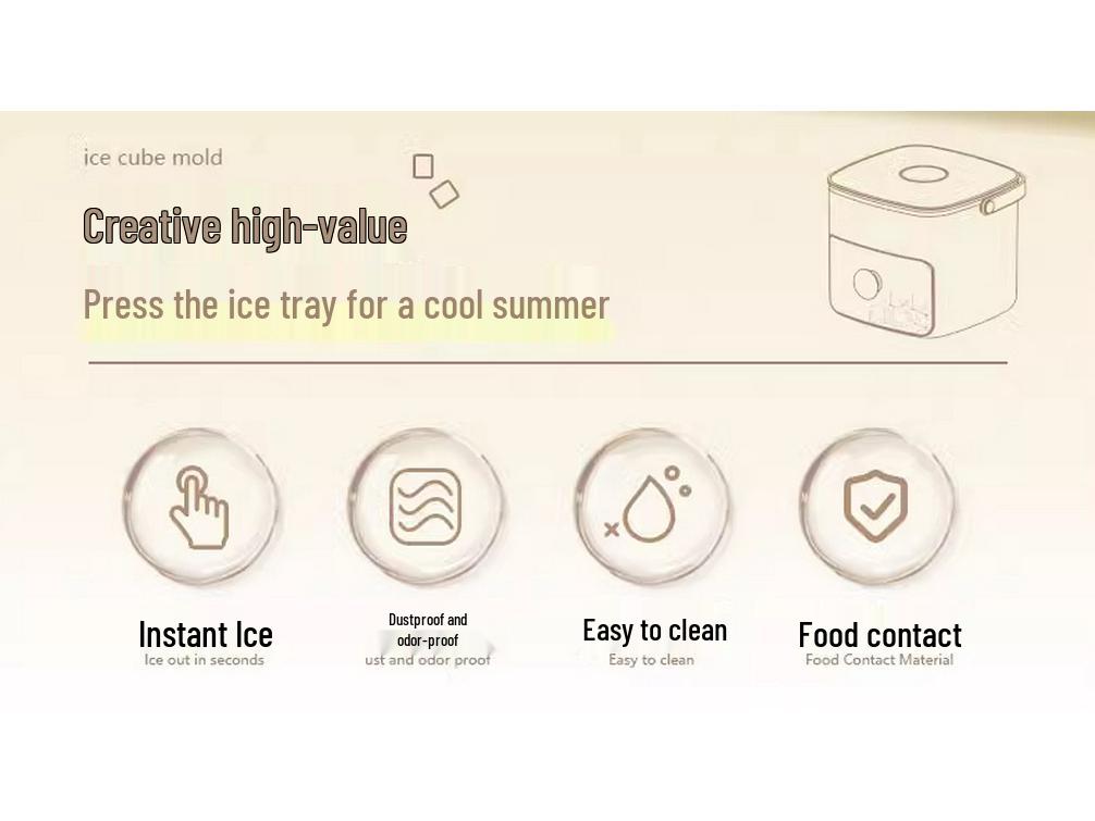 Tragbare Eiswürfelform mit großer Kapazität für Haushaltskühlschränke