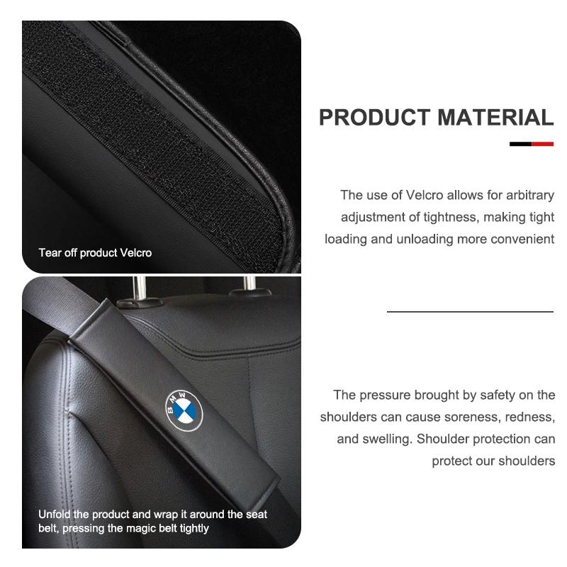 YBSP8 Car Belts Covers Padding Carbon Fiber Belt Shoulder Accessories For BMW E46 E90 E60 F10 E39 F30 E36 E87 E90 E30 E53 F31 E92