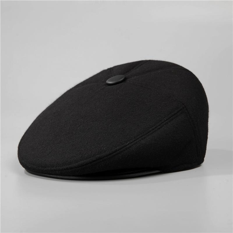 Hat Men's Autumn and Winter Grandpa Ear Protection Warm Plush Forward Cap