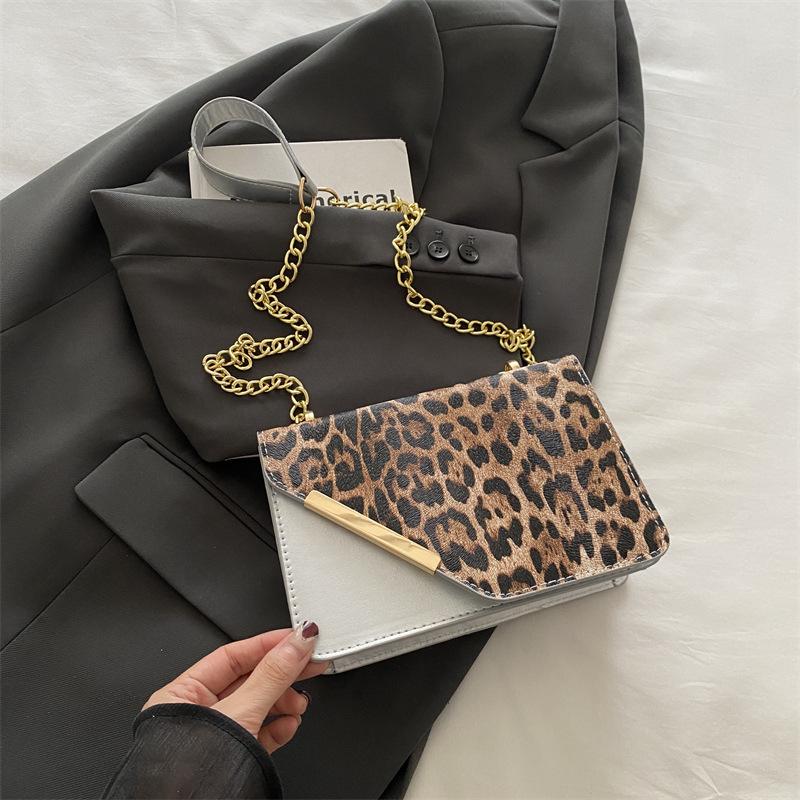 Leopard print fashion chain small bag women's 2025 new small square bag