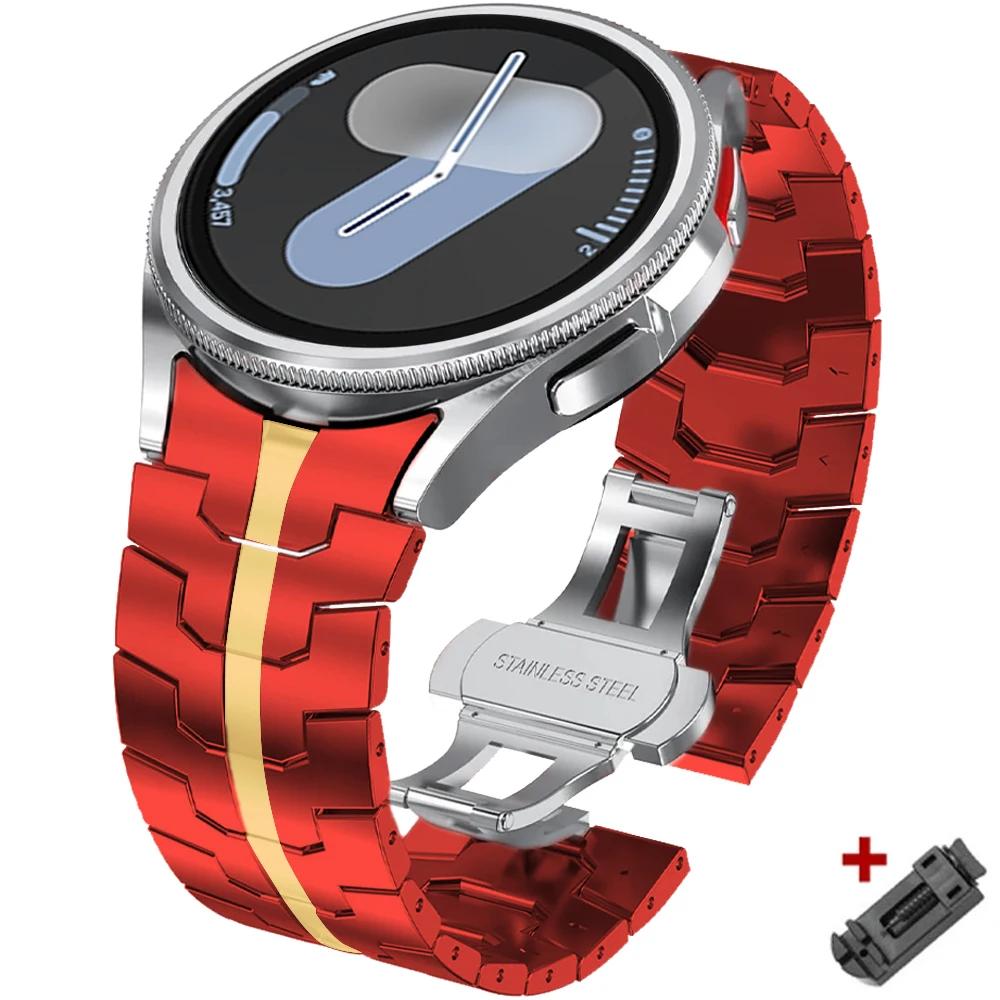 Edelstahlarmband für Samsung Galaxy Watch 7 6 5 4 40mm 44mm 6 Classic 43mm 47mm Ohne Lücken Metallarmband 5Pro 45mm Schnellverschluss