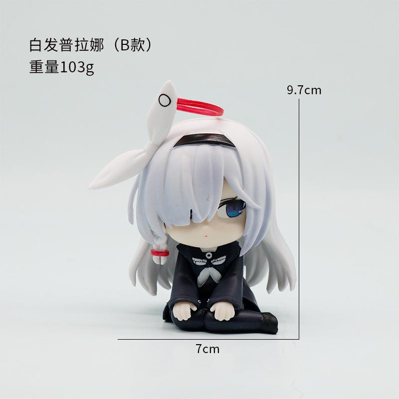 Blue Archive Arona Plana 2pcs Q Version Kawaii Anime Pvc Figurine Mini Statue Desktop Ornament Car Decor Collectible Model Toys