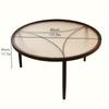 Minimalist Tempered Glass Round Table - Metal Base Desk Reception Desk Coffee Table, Three Legs, Minimalist Furniture