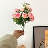 DIY 10 Head Artificial Rose Bouquet Silk Cloth Rose Flower Bundle Artificial Flower Wedding Decoration