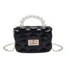 Women Handbag Faux Pearl Handle Golden Love Heart Detachable Metal Chain Mini Elegant Girl Single Shoulder Bag Purse Cute Wallet