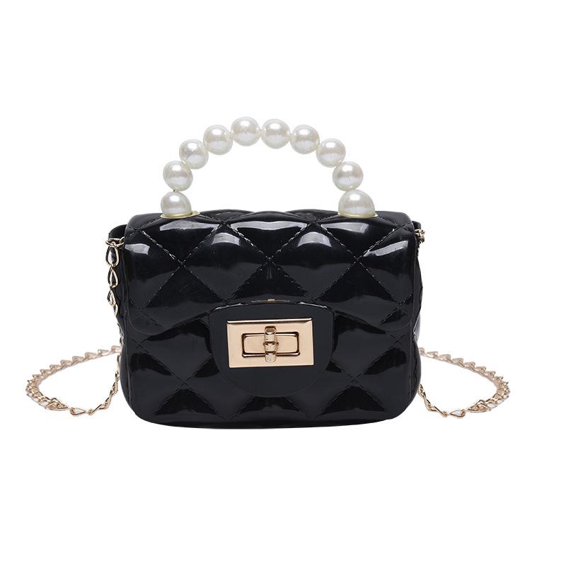Women Handbag Faux Pearl Handle Golden Love Heart Detachable Metal Chain Mini Elegant Girl Single Shoulder Bag Purse Cute Wallet