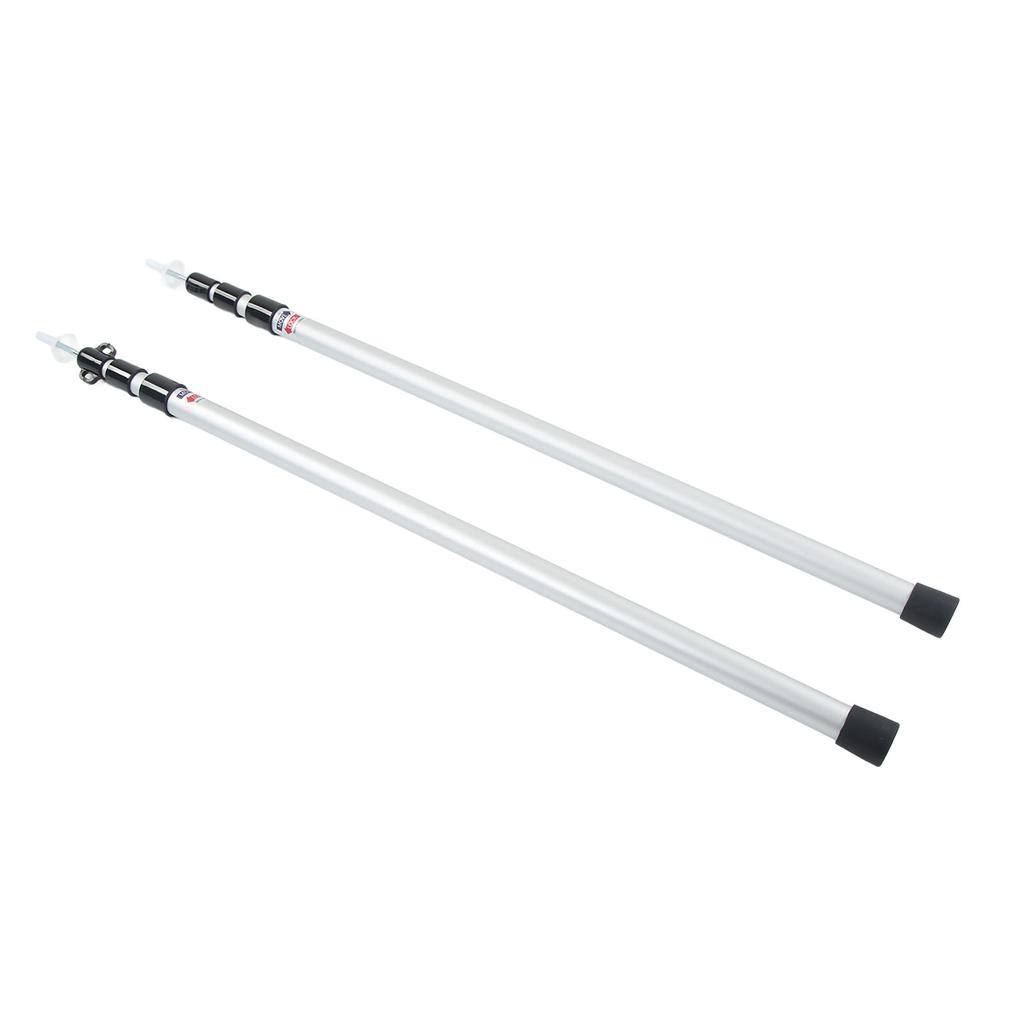 2pcs Camping Tent Poles Aluminum Alloy Adjustable 95 to 235cm Telescopic Canopy Supporting Rods with Storage Bag for