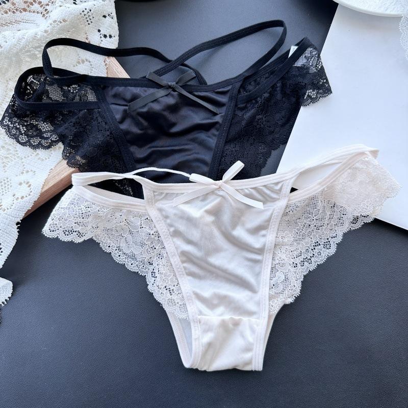 

Женские весенне-летние легкие роскошные атласные трусики-стринги из ледяного шелка с кружевом L розовый