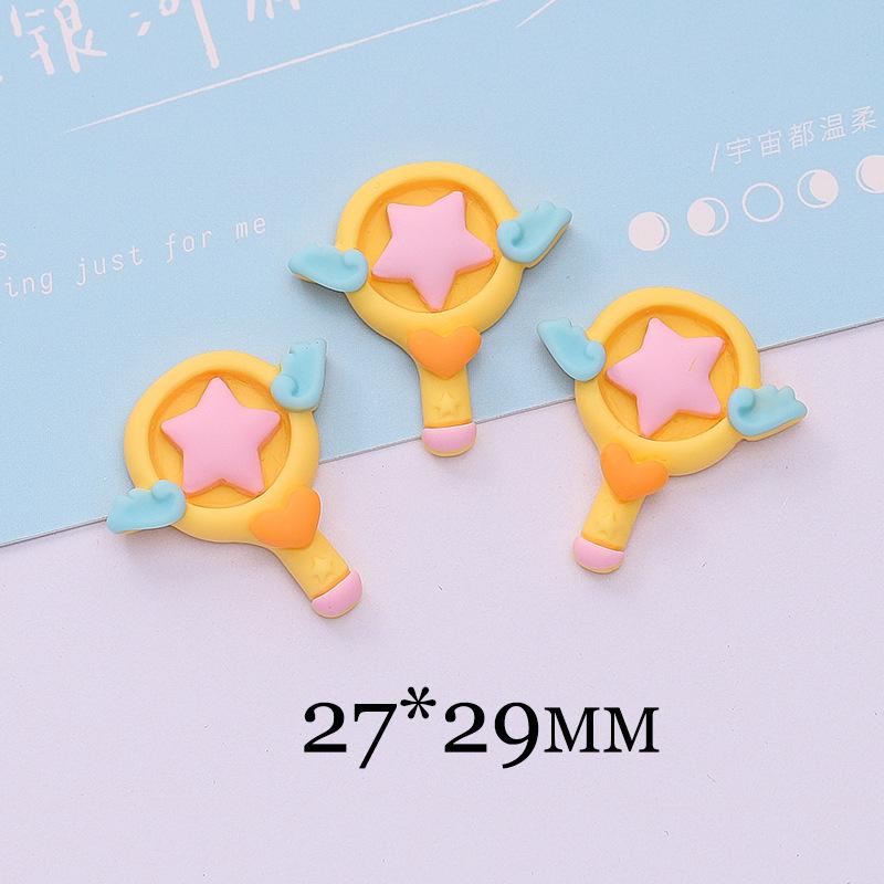 10Pcs New Cute Kawaii Mini Cartoon Magic Wand Flat Back Resin Cabochons Scrapbook Diy Wedding Hairpin Accessories Craft A125