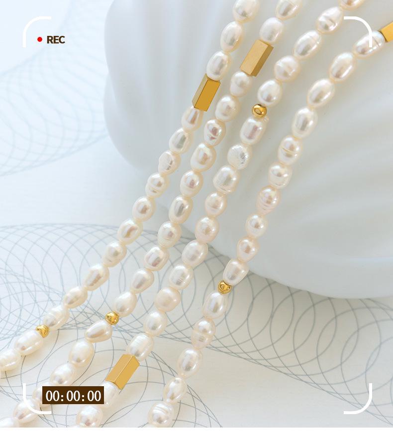 Baroque Freshwater Pearl & Titanium Necklace – Cross-border Versatile Style