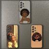 A-Afro Black Girl Phone Case For Samsung S 25,24,23,22,30,21,10,9,Ultra,Plus,Lite,FE,4,5 G Soft Black Case
