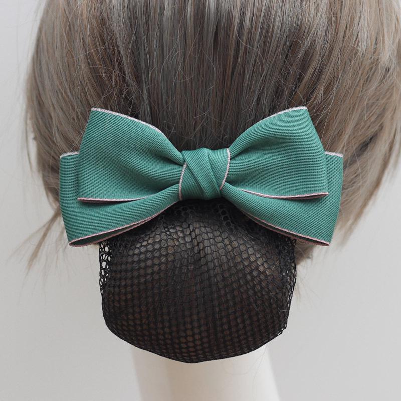 Women's Professional Hair Net Bow Clip for Work: Ideal for Hotel, Bank, Nurse, Flight Attendant, and Updo Styles.