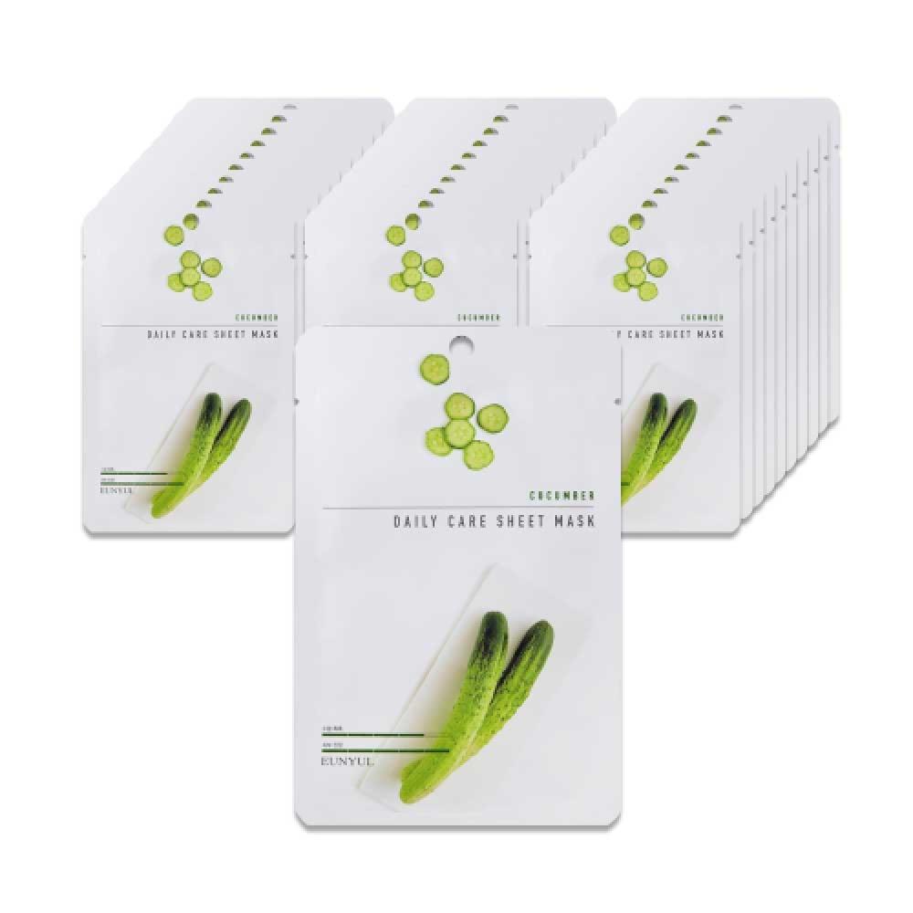 Eunyul Daily Care Tuchmasken-Packung Beruhigende Pflege 30 Stück Aloe+Gurke+Teebaum