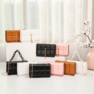 Grid Pillow Bag S Women's Bag Handheld Small Square Bag Women