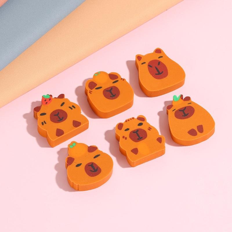 10 Pcs Lovely Animal Pencil Erasers Capybara Erasers Practical Erasers Soft Erasers Reward Gift Back to School Supplies