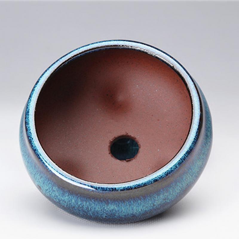 Round Succulent Flower Pot Round Glazed Thick Artistic for Offices Bedrooms Balconies