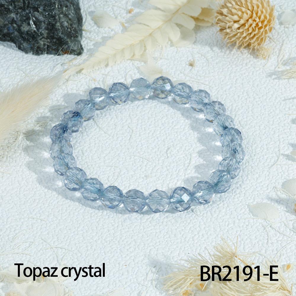 Multi-Color Transparent Crystal Bead Bracelet for Women - Layered French Style Jewelry