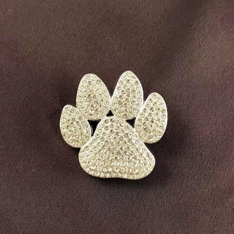 [Vintage Dog Paw Brooch] ESSHPULE Vintage Baroque Style Rhinestone Dog Paw Brooch Pin | Cute Paw Design with Sparkling Accents, Zinc Alloy, Perfect fo A1