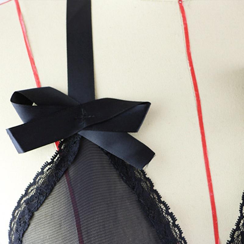 Sexy Black lace Babydoll Lingerie Underwear Sleepwear Bikini Catsuit Stripper Jumpsuit One Size