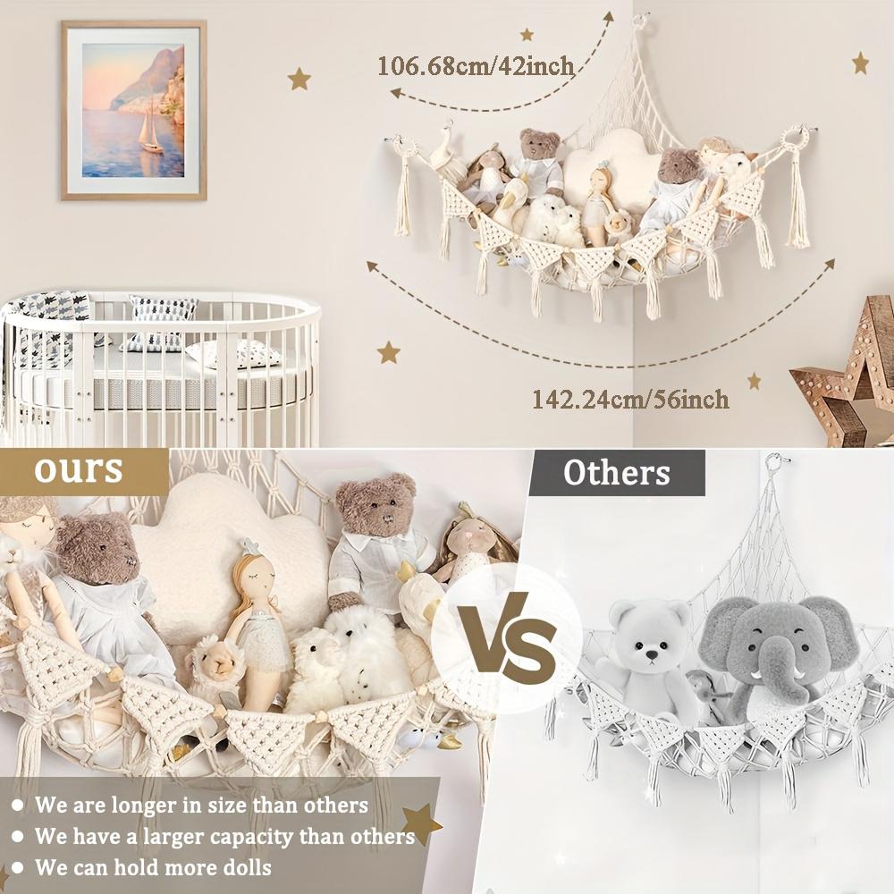Extra Large Toy Hammock Hanging Storage Net Organizer Woven Kid Stuffed Mesh for Bedroom Nursery Decor Gift for Christmas Easter