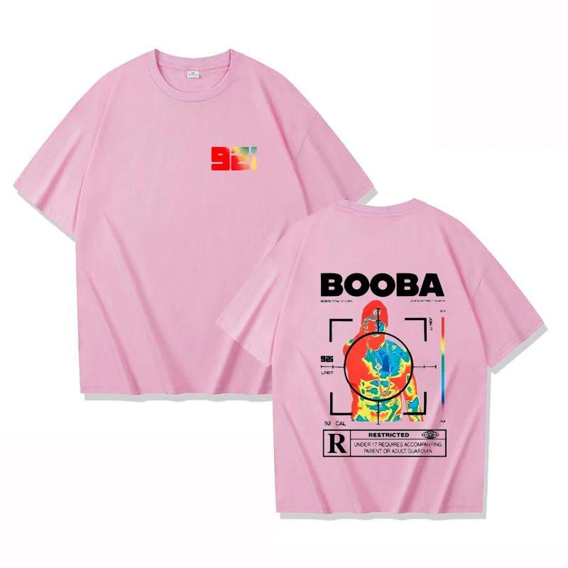 b20 Men's high-quality and fashionable short-sleeved T-shirt with BOOBA pattern print men's casual Harajuku street T-shirt top