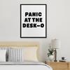 Funny Office Framed Canvas Wall Art Panic at the Desk-O Poster Print Wall Decor Mental Health Minimalist Painting Home Office Bedroom Decoration