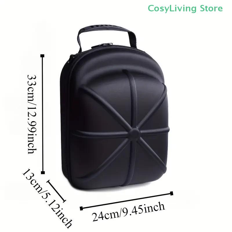 Black EVA Baseball Cap Travel Bag Storage Carrier Box Display Case - Soft Protective Carrying Bag