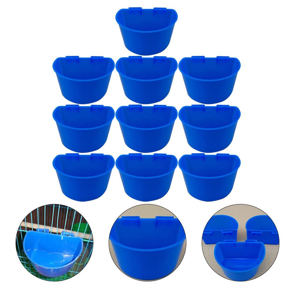 10Pcs Thick Plastic Pigeon Cage Feeder Hanging Semicircle Bird Water Food Feeding Bowl Bird Supply Pigeon Water Feeder 9X6.3X5.8CM