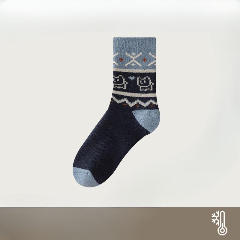 Loop Socks for Women, Thick and Warm Mid-calf Socks for Autumn and Winter, Non-freezing Feet, Sleep Socks
