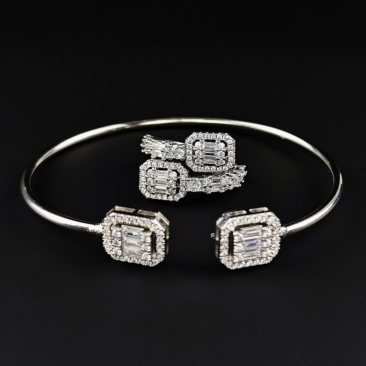 

Women s Adjustable Open Design Light Luxury Ring & Bracelet Set белый