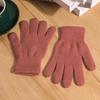 Autumn/Winter Solid Color Thick Wool Knit Gloves - Warm Full Finger Adult Design