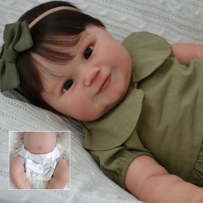 BZDOLL 50cm 20 pouces Poupée Bébé Reborn Fille Corps Entier Vinyle Doux avec Peau Peinte en 3D et Veines Nouveau-né Princesse Tout-petit Jouet de Bain pour Enfants Cadeau d'Anniversaire