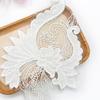 White Handmade Beads Three-Dimensional Flower Embroidery Applique Clothing Wedding Dress Evening Dress Decorative Cloth Sticker Accessories
