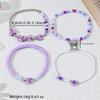 Purple Butterfly Flower Beaded Bracelet - Women's Bohemian Multi-layer Stackable Hand Jewelry.