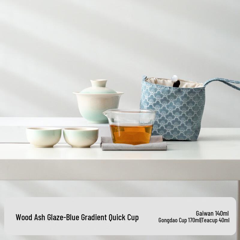 Gradient Outdoor Ceramic Travel Tea Set