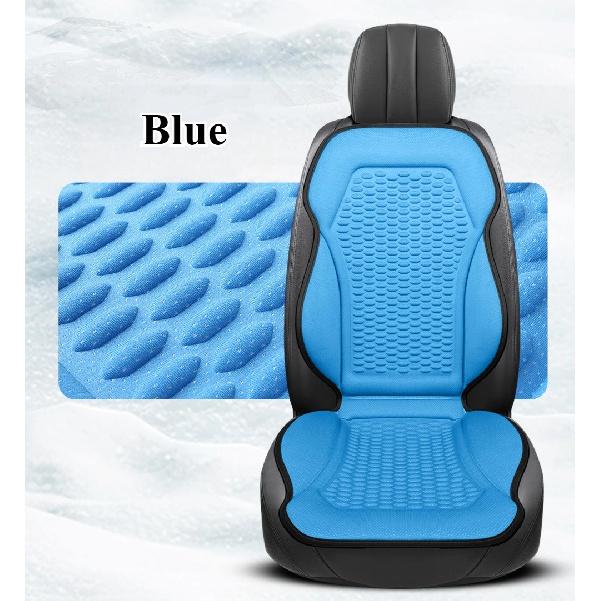 3D Textured Breathable Cooling Summer Car Seat Cushions,Ice Silk Fabric Front Dual-Seat Pads, Easy Installation No Straps Need