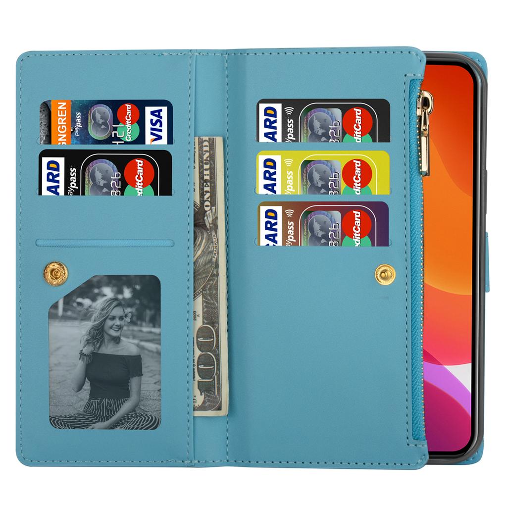 For iPhone 17 Pro Case Starry Sky Carving Leather Wallet Phone Cover with Wrist Strap