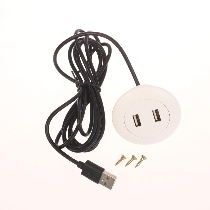Embedded Desktop 2 Port Usb2.0 To Usb Charge Connector 5V 2A Extension Cord Mobile Tea Table Sofa Concealed Fast Charging Cable